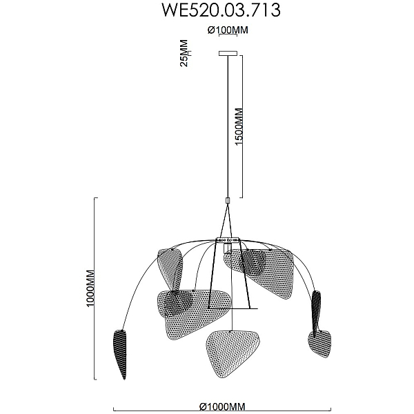 Подвесной светильник Wertmark PALMA WE520.03.713