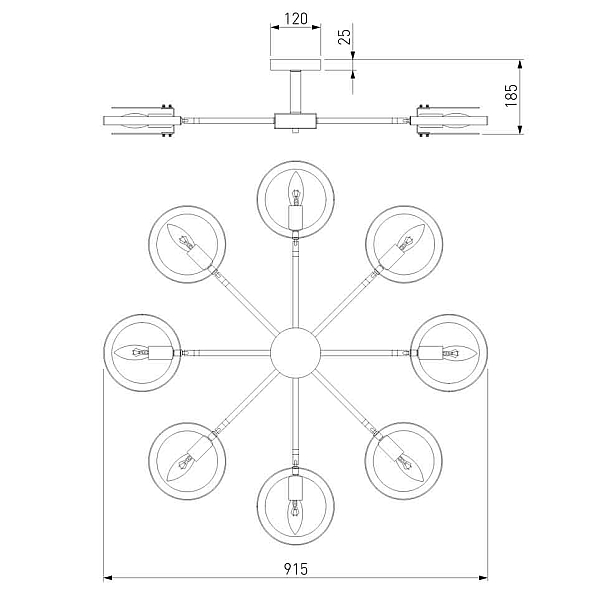 Потолочный светильник Eurosvet Gallo 70121/8 белый Smart a052339