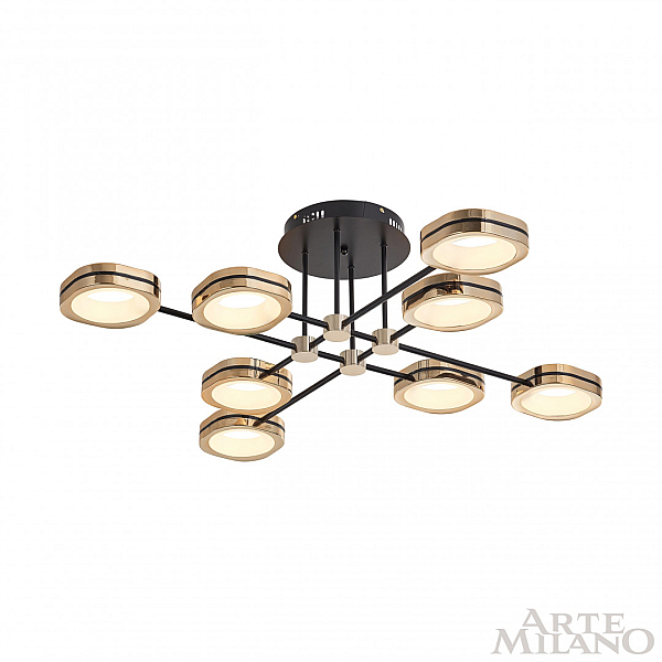 Потолочный светильник Arte Milano Ferrara 277999/8 BK/GD