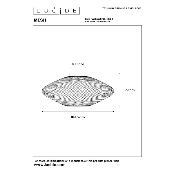 Потолочный светильник Lucide Mesh 21123/45/02