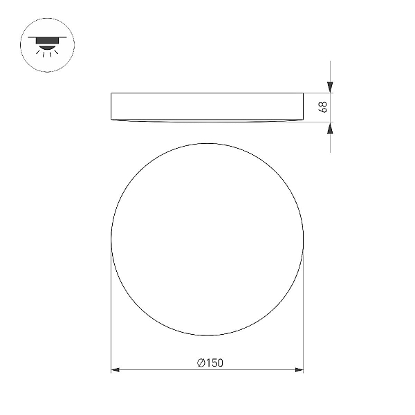 Накладной светодиодный светильник Arlight SP-FLOWER-R280-15W Day4000-MIX (BK, 110 deg, 230V, MOTION) 041487