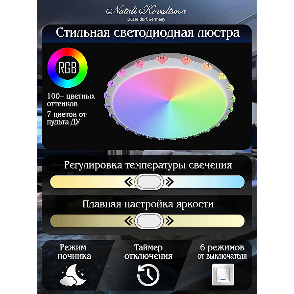 Потолочный светодиодный светильник Natali Kovaltseva Led Lamps 81074