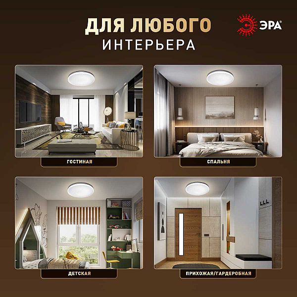 Светильник потолочный светодиодный ЭРА Классик без ДУ SPB-6 Slim Night SKY 24W-4K 4000K Б0069780