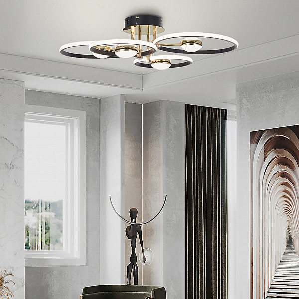 Потолочный светильник Arte Milano Ferrara 276140/4+4 BK/GD