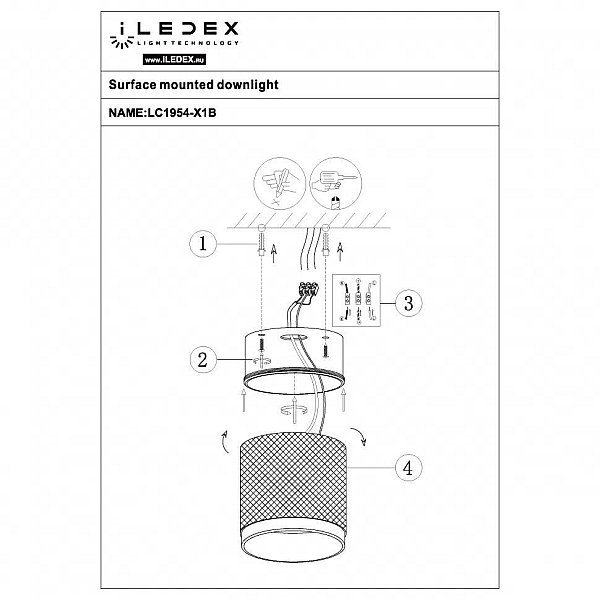 Потолочный светодиодный светильник iLedex Delta 1955-10W-3000K-36 BK+BR
