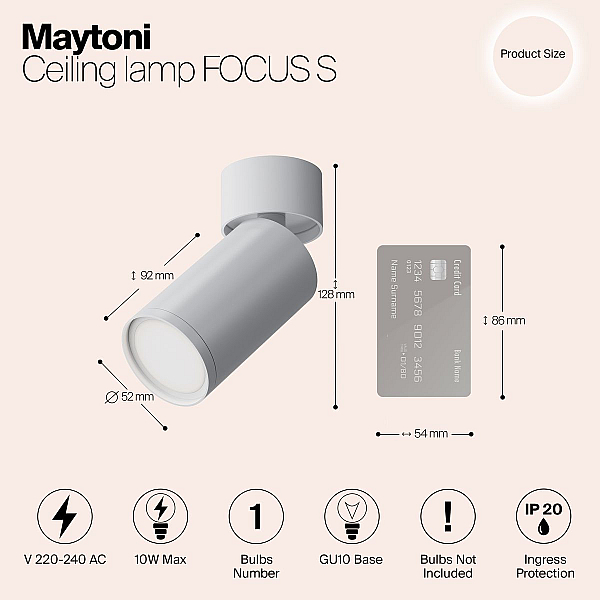 Потолочный светильник Maytoni Focus S C050CL-U-1W