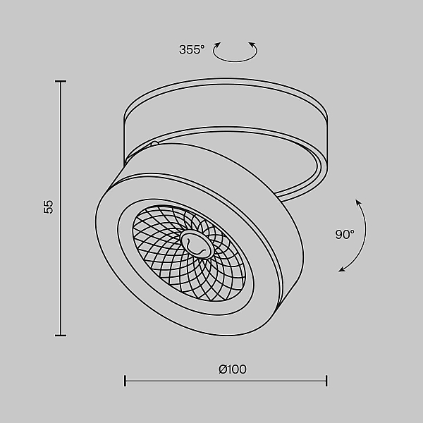 Потолочный светильник Maytoni Technical C022CL-12W4K-B-1