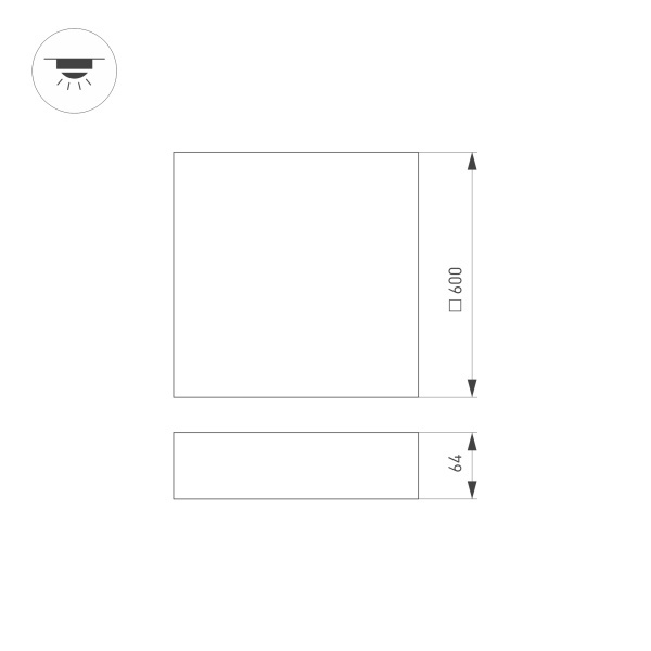 Потолочный светильник Arlight SP-Quadro-S600x600-60W Day4000 034803