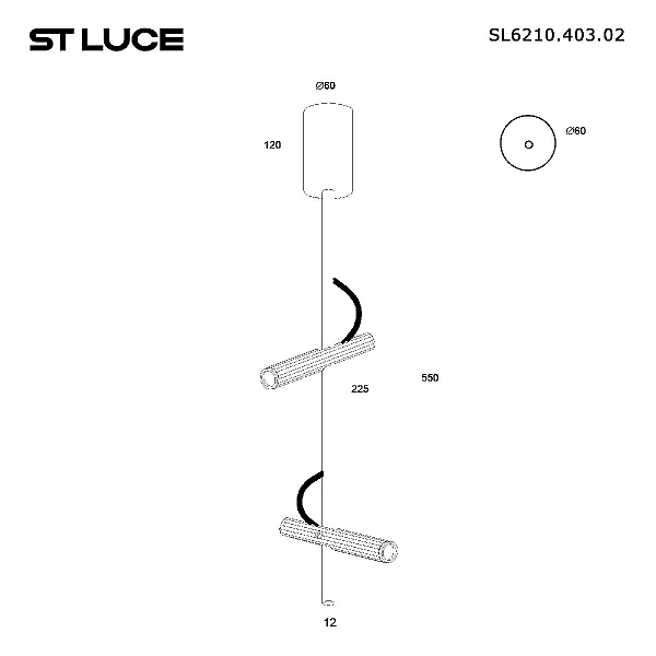 Подвесной светодиодный светильник ST Luce Lilt SL6210.403.02
