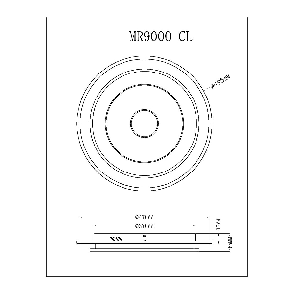 Потолочный светодиодный светильник MyFar Ceiling Button MR9000-CL