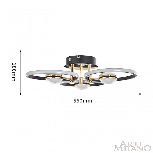Потолочный светильник Arte Milano Ferrara 276140/3+3 BK/GD