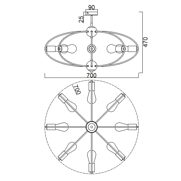 Потолочный светильник Vele Luce Crea VL6522L08