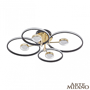 Потолочный светильник Arte Milano Ferrara 276140/4+4 BK/GD
