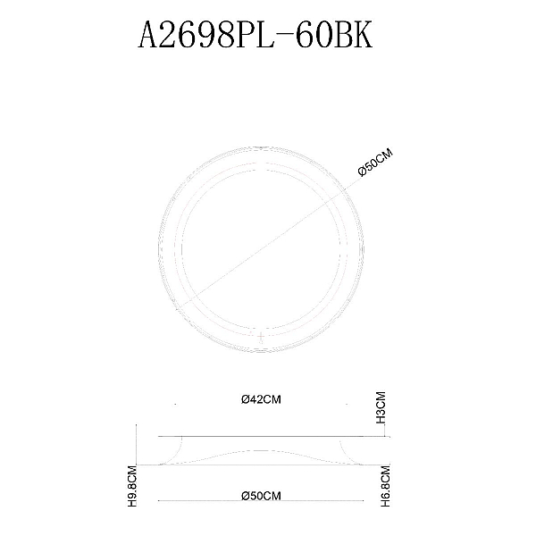 Потолочный светодиодный светильник Arte Lamp Sualocin A2698PL-60BK