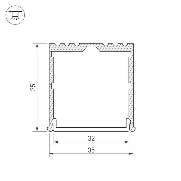 Профиль Arlight ARH-POWER-W35-2000 ANOD 016138