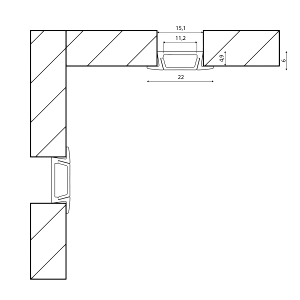 Алюминиевый профиль SWG RC-2206-BL 020195
