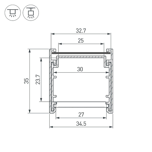 Профиль Arlight LINE-3535-BENT-SIDE-2000 ANOD 055738