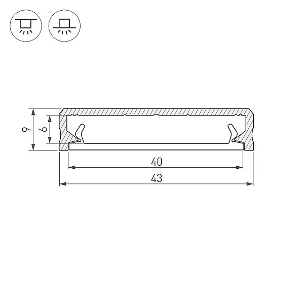 Алюминиевый профиль Arlight ALM-FLAT-S-2020 ANOD 026713(1)