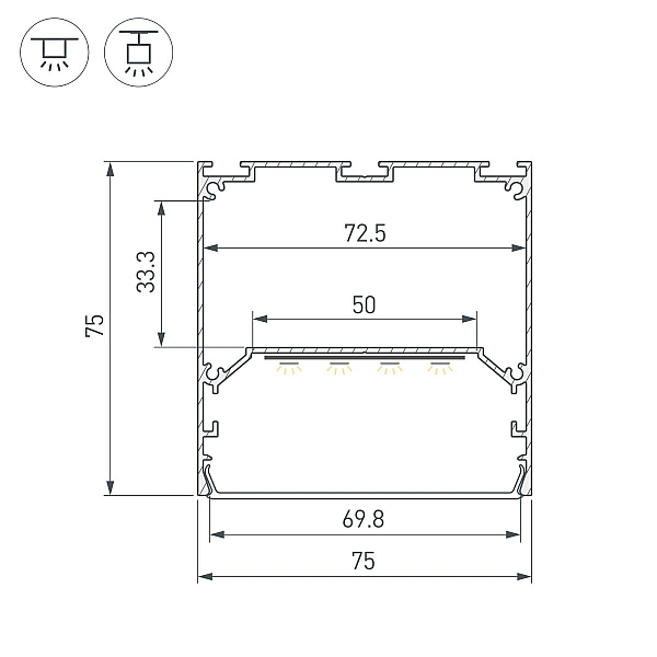 Профиль Arlight LINE-M-7575-2000 WHITE 058157