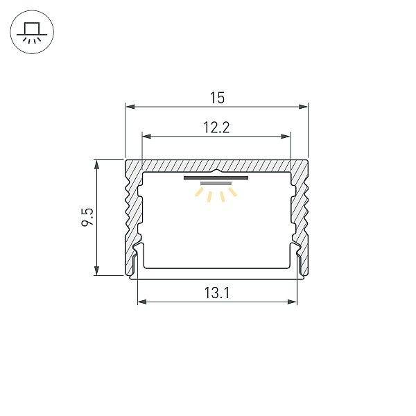 Профиль Arlight SL-SLIM15-H10-3000 BLACK (Алюминий) 065380