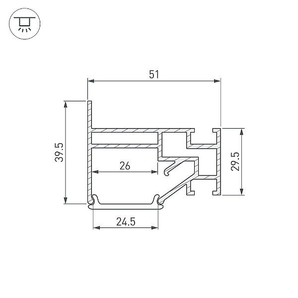 Профиль для натяжного потолка Arlight Stretch-25-Wall-Side-2000 040061
