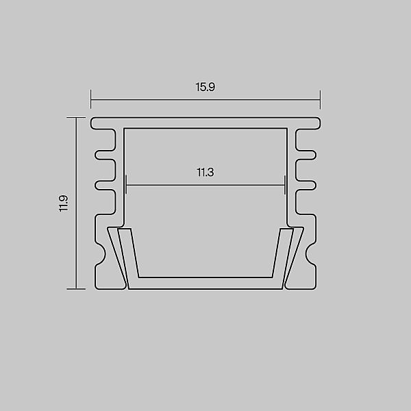 Алюминиевый профиль накладной 16x12 (Серебро, 2 м), ALM-005-S-2M Maytoni Led Strip 631012