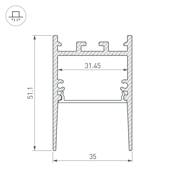 Профиль Arlight SL-Comfort-3551-2000 Anod Black 031730