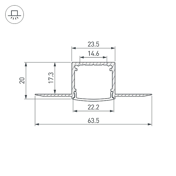 Профиль Arlight FANTOM-W20-H20-2000 ANOD 054185