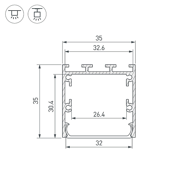 Профиль Arlight LINE-М-3535-2000 WHITE (Алюминий) 054171