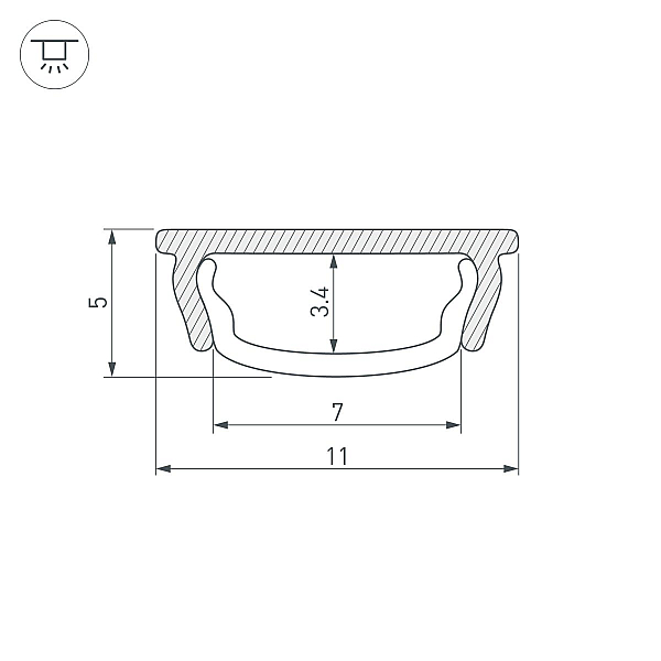Профиль Arlight ARH-BENT-W11-3000 ANOD (Алюминий) 056202