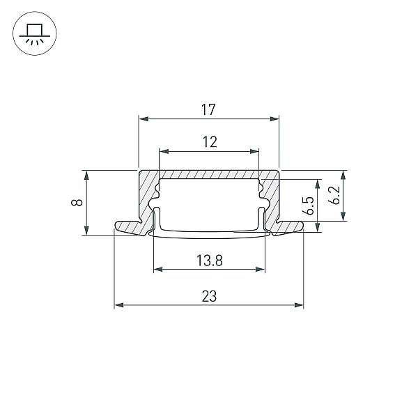 Профиль Arlight LINE-2308-F-2000 WHITE 044237(1)