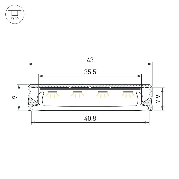 Профиль Arlight SL-LINE-4009-2000 ANOD (Алюминий) 063908