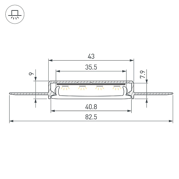 Профиль Arlight SL-LINIA40-FANTOM-2000 ANOD (Алюминий) 063907