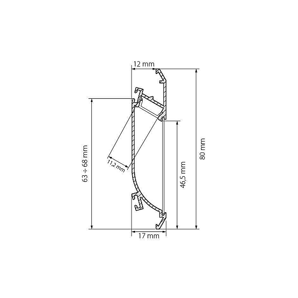 Профиль Arlight K-WALL-2000 ANOD 021716