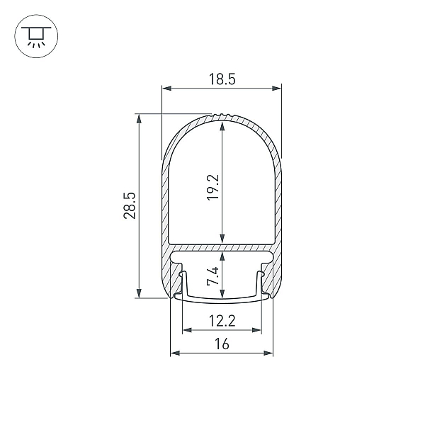 Профиль Arlight WARDROBE-1930-2000 ANOD 053565