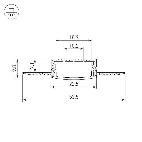 Профиль Arlight FANTOM-W20-H10-2000 ANOD 047360