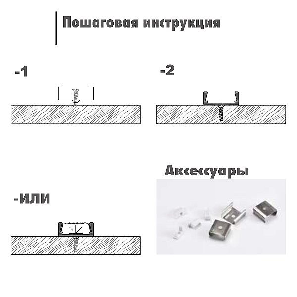 Накладной алюминиевый профиль М1506 Fiberli 14120101