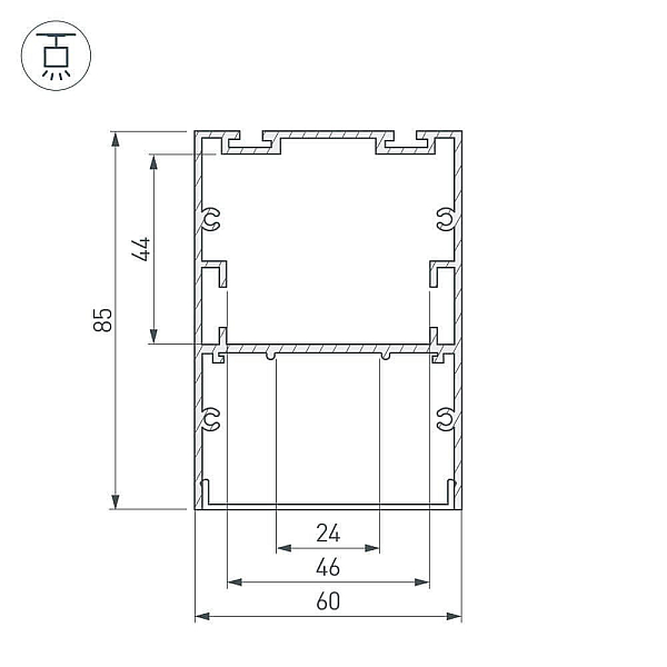 Профиль Arlight ARH-LINE-6085-2000 BLACK 018681