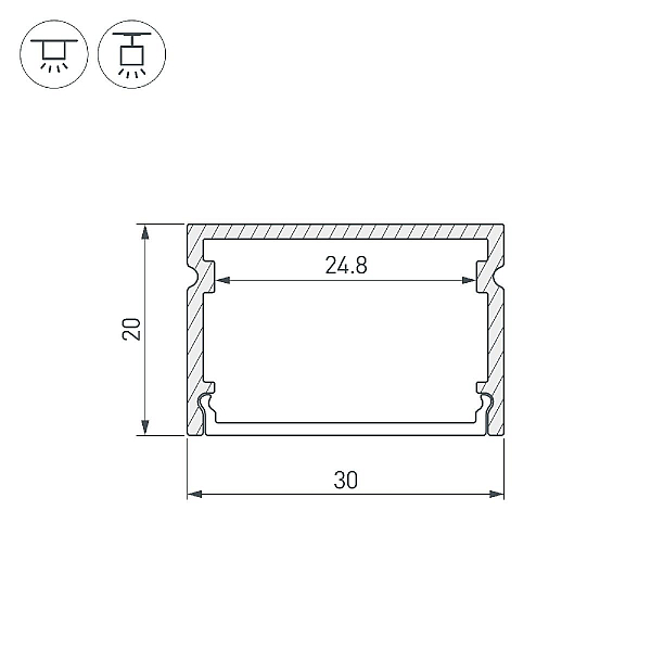 Профиль Arlight LINE-3020-2000 ANOD 046962