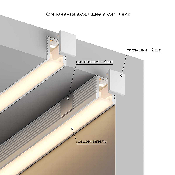 Накладной профиль для светодиодной ленты Hesby Lighting Line HSBL_0198