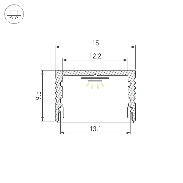 Профиль Arlight SL-SLIM15-H10-2000 BLACK 056908