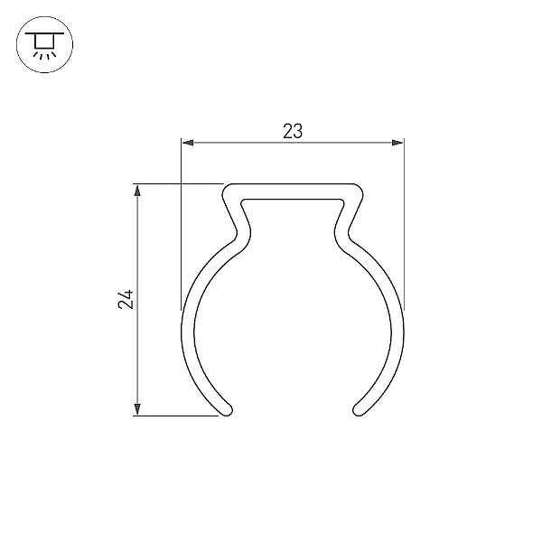 Профиль Arlight WPH-FLEX-D22-360deg-1000 053423