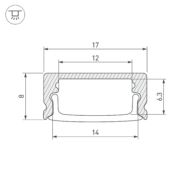 Профиль Arlight LINE-1708-2000 WHITE 044234(1)