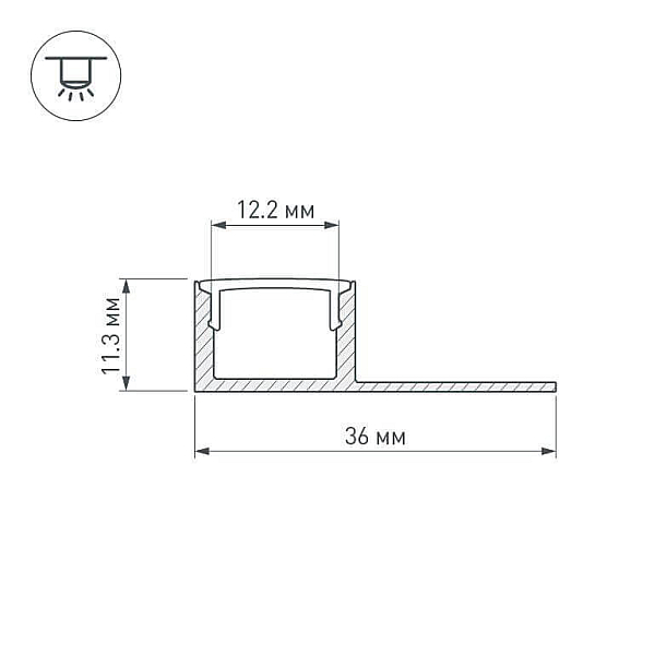 Профиль Arlight ARH-DECORE-S12-LINE-EDGE-2000 ANOD 023894