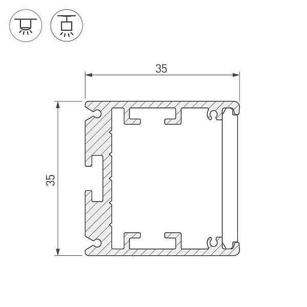 Профиль Arlight SL-ARC-3535-D1500-N90 SILVER (1180мм, дуга 1 из 4) 026595