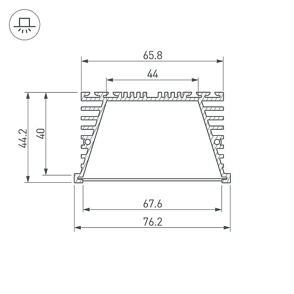 Профиль Arlight KLUS-POWER-RW70F-2000 ANOD 019881