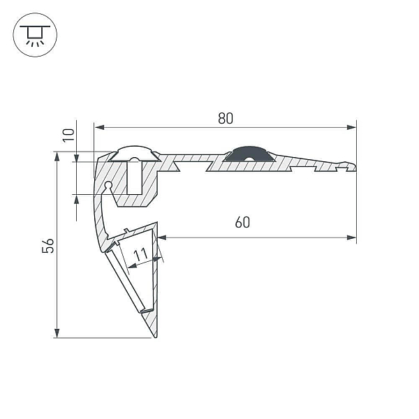 Профиль Arlight STEP-FRONT-2000 ANOD 023866