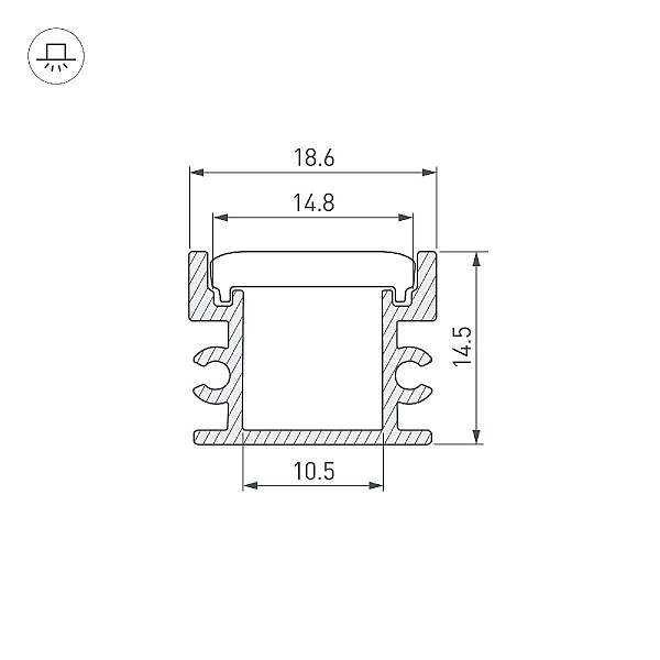 Профиль Arlight FLOOR18-H15-3000 ANOD BLACK 045672