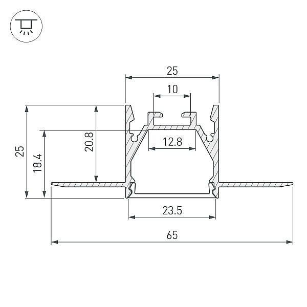 Профиль Arlight LINIA25-FANTOM-2000 ANOD (Алюминий) 053806