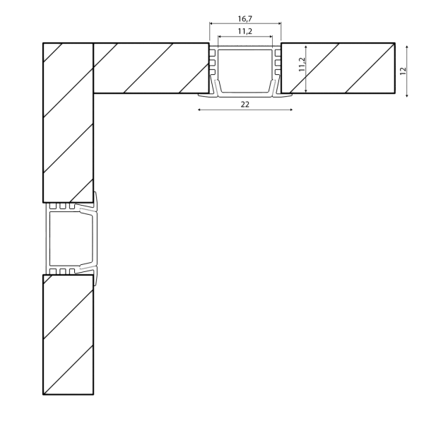 Профиль алюминиевый SWG RC-2212 002452